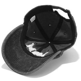 XYIYI 2 Pack Dad Black Mom Black Unisex Washed Vintage Baseball Cap Golf Dad Hat Adjustable Classic Low Profile Plain Cap for Men Women