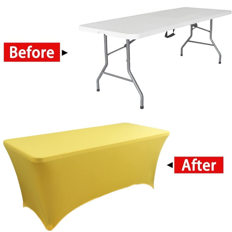 Skyour Stretch Spandex Tablecloth 4FT/5FT/6FT/8FT Foldable Rectangle Elastic Fitted Tablecloth