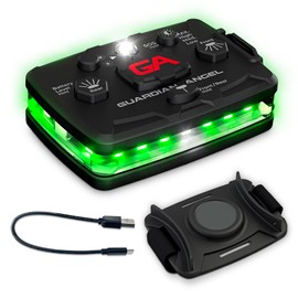 Guardian Angel Elite Series Safety Light, Beacon Device (Green Front & Green Rear) Rechargeable, Magnetic, Hands-Free Wearable, Mountable LED Light for Construction, Roadside, Towing, Industrial TEE