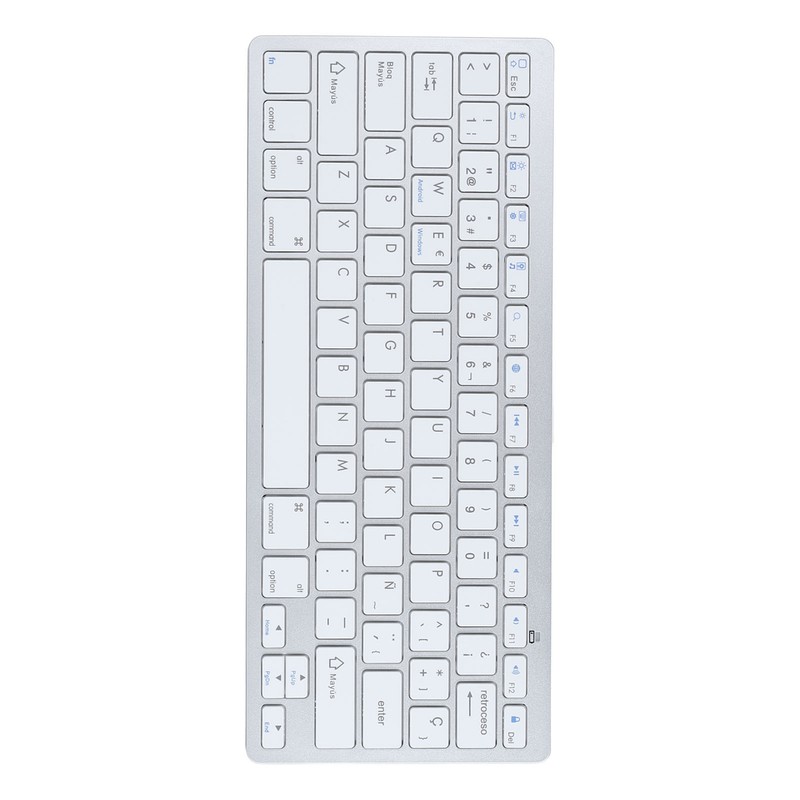 78 Keys Spanish Wireless Bluetooth Keyboard Thin Lightweight Silent Spanish