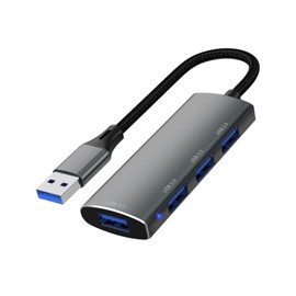 Maxesla 4 Port USB Hub 3.0, Aluminum Shell USB Splitter Ultra Slim, Data Transfer USB Extension Hub 3.0, Portable USB Multiport Adapter for MacBook, Laptop PC, USB Flash Drives, and Mobile HDD