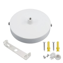 Canopy Cover for Hanging Lights, Pack of 1, Metal, Lamp Canopy White, Diameter 100 mm, Height 25 mm, Ceiling Canopy with Clamping Nipple for Strain Relief, Easy Installation Lights Canopy