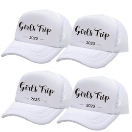 zcyxuuw 4 Pcs Funny Trucker Hat Gag Baseball Cap for Women Men Hat Girls Trip Gifts, Adjustable Cap, Besties Friends Colleagues Funny Gifts, Essential for Travel Sports Beach and Running.White