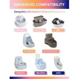 TOGGATH Cat Water Fountain Filter Compatible with PetSafe Drinkwell Platinum, Multi-Tier, Outdoor Dog, Everflow, Original Pet Fountain, Premium Pet Fountain Replacement Carbon Filter (6 PACK)