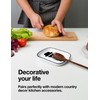 PWHINGN Funny Let's Cook Ceramic Patterned Fork Spoon Rest, White