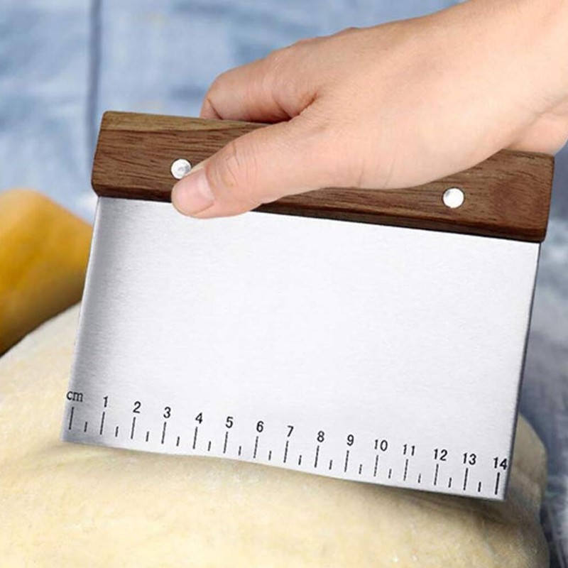 Dough Bench Scraper, Stainless Steel Dough Pastry Scraper Cutter Chopper