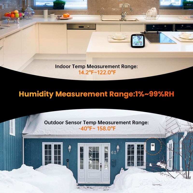 SMARTRO SC92 Professional Indoor Outdoor Thermometer Wireless Digital Hygrometer Room
