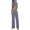 amropi Women's Short Sleeve O-Neck Elegant Long Jumpsuit Jumpsuit Trouser