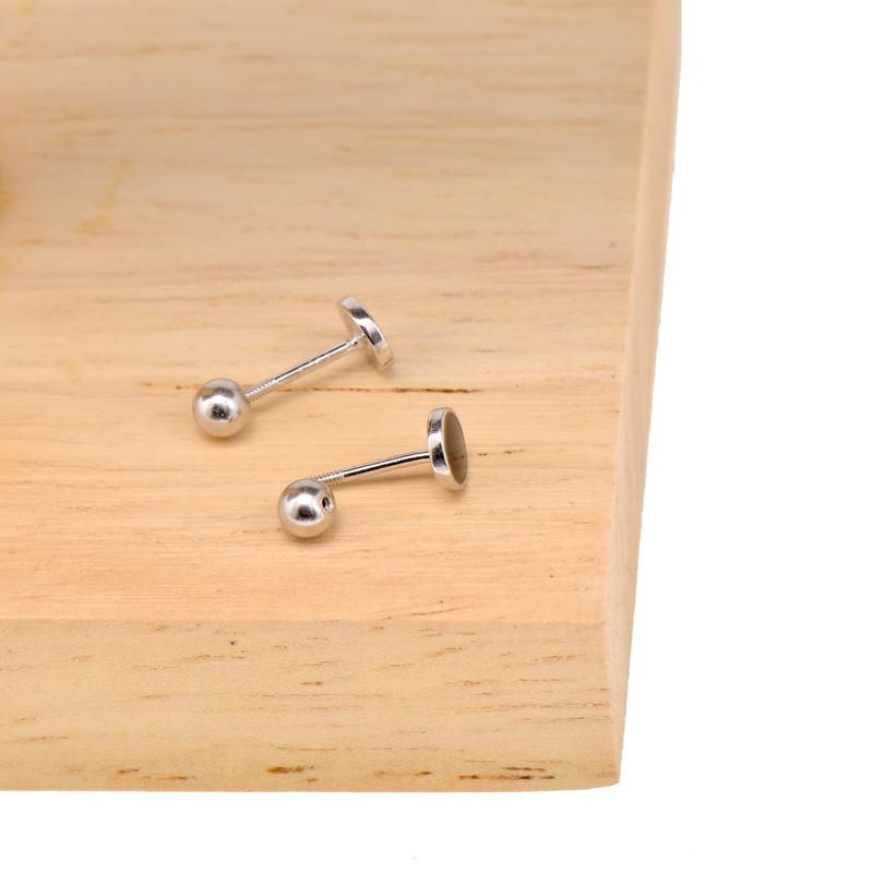 9mm 925 Sterling Silver Black Onyx Round Button Earrings Studs