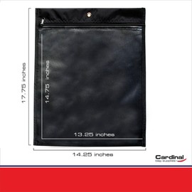 Cardinal bag supplies Media Pouch and Nylon Tote Bag for Books, Headphones, and School Accessories, Heavy Duty Travel Storage for Classroom or Library (Black, 17.75" x 14.25")