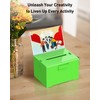 Uniclife Acrylic Donation Box with Lock and Sign Holder Green
