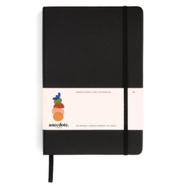 Hardcover Dotted Journal with Thick 100 gsm Paper A5 size (8.3 inches x 5.4 inches) - Daily Writing Notebook for Travel, School and Office Use - Diary Journal for Women and Men - Black