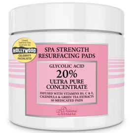 Divine Derriere Glycolic Acid 20% Resurfacing Pads - Exfoliating Peel Pads Vitamins & Green Tea