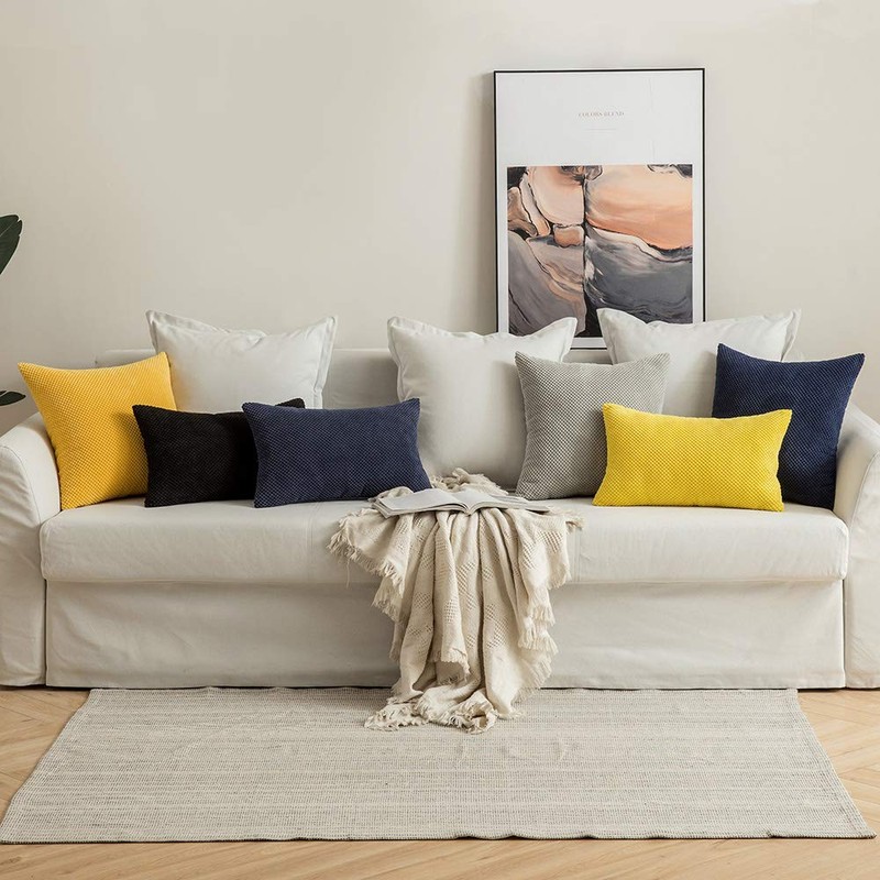 MIULEE Granular Cushion Cover, Pineapple, Soft Plain Decorative Square Cushion