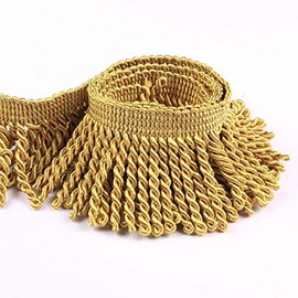Yalulu 3 Meters 6.5cm Wide Thick Bullion Fringing Trim, Curtain Fringes Bullion Fringe Trim Braid Trim Sewing Trimming Edge Craft Decorative Ribbon (Gold)