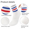 Ultrafun 5 Pairs Unisex Stripe Crew Socks Breathable Athletic Sports