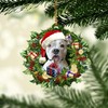 Talataca American Bulldog 2D Flat Christmas Ornament, American Bulldog Wearing