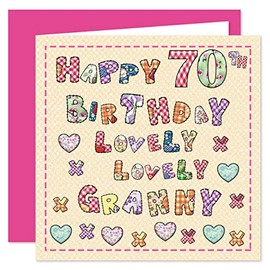 Granny 70th Happy Birthday Card - Lovely Lovely Granny - 70 Today