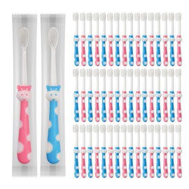 Gisdo Kids Toothbrushes Individually Wrapped Bulk, 100 pcs Toddler Kids Toothbrush for Age 2+ Children Toothbrush Set Soft Toothbrushes for Kids Boys Girls