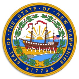 Kiwi Gifts New Hampshire State Seal Emblem - 10 Pack Circle Stickers 3 Inch - USA America