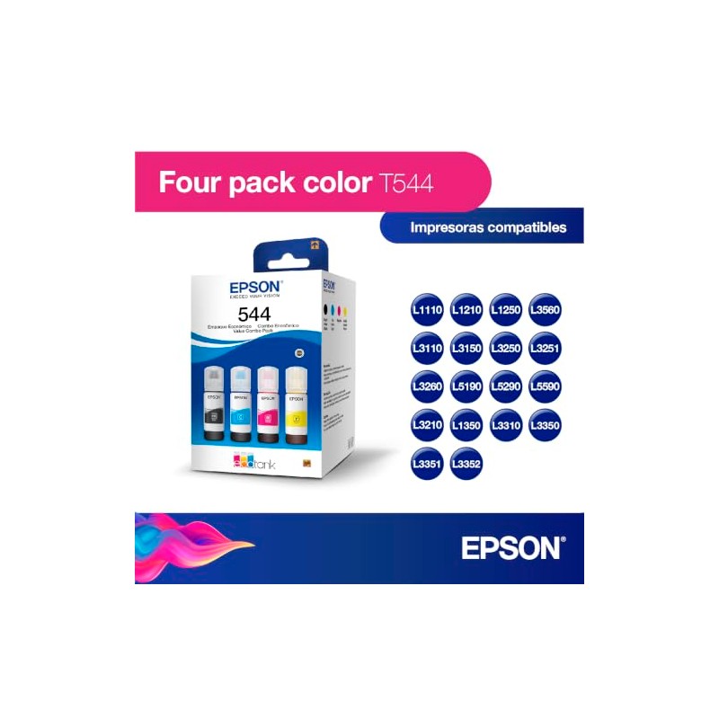 Epson Ecofit Botellas de Tinta Neg-Cian-Mag-Ama T544 4 unidades