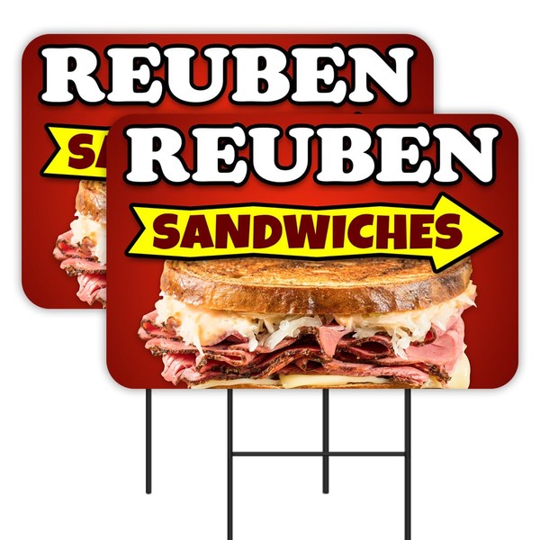Vista Products Reuben Sandwiches 2 Pack Double-Sided Yard Signs 16"