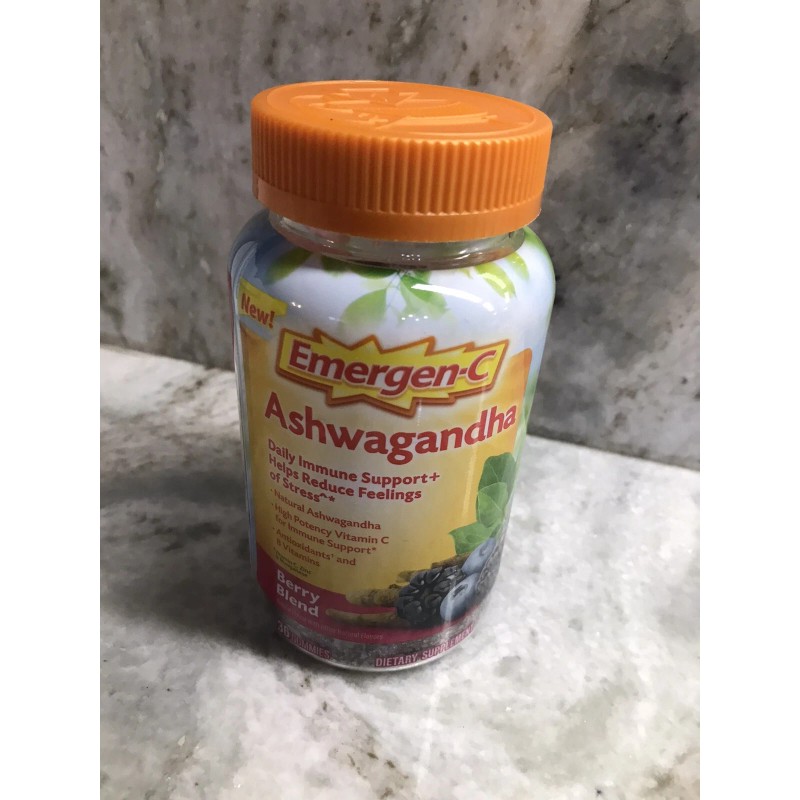 Emergency-C Ashwagandha Berry Blend 36 Gummies-Helps Reduce Feeling Of STRESS
