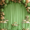 Sage Green Backdrop Curtain for Parties Wedding,4 Packs Wrinkle Free