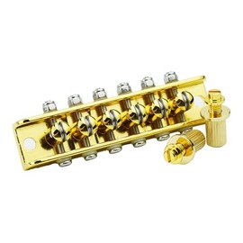 Guyker Guitar Roller Bridge String Spacing 10.5mm, Mosrite Style Bridge with Studs for 6 String Les Paul LP Electric Guitar (GM018, Gold)