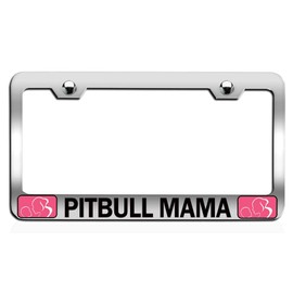 Makoroni - Pitbull Mama Mom Mothers Day Ch Steel Auto SUV License Plate Frame Tag Holder