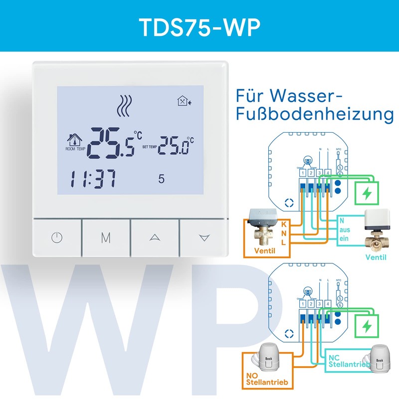 Beok Thermostat Underfloor Heating Water Thermostat Heating Digital Room Thermostat
