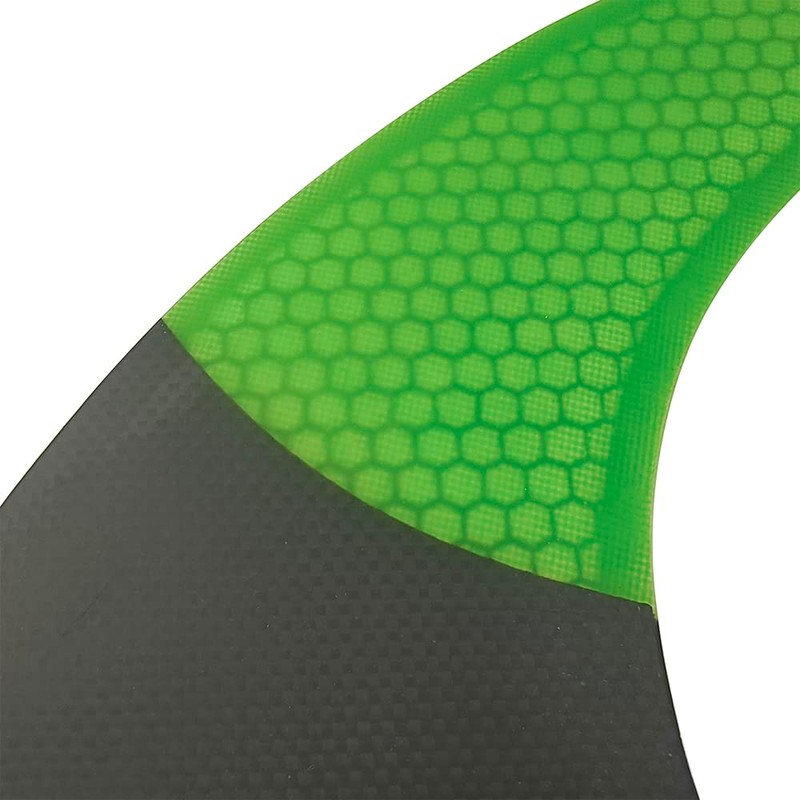 UPSURF Surfboard Single Fins Fiberglass Longboard Green Honeycomb+Carbon 8Inch Surfing