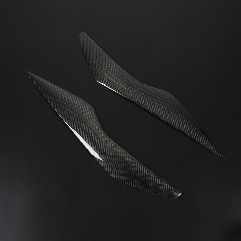 Front Headlight Eyelid Carbon Fiber Headlight Eyebrow Cover Replacement for