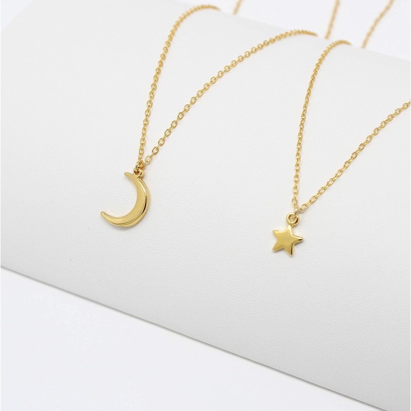Set Collar de luna y Estrella Chapa de Oro de