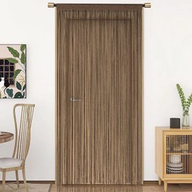 HSYLYM Door Curtain Window Curtains Door Decorations Room Divider Decorations for Room Doors, Wall Cabinet, Party and Furniture, One Piece Design, 90 x 245 cm, Brown