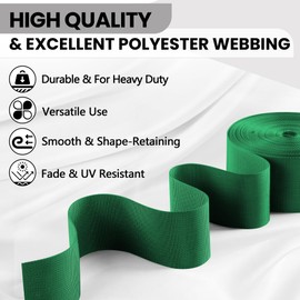 WEBSUKA Polyester Webbing Strap 18+Colors – 1"&1.5"&2" – 10 Yards Heavy Duty Webbing Roll, Flat Webbing Strap for Indoor&Outdoor Gear, Climbing, DIY Crafting, Repairing 1.5"-10yards