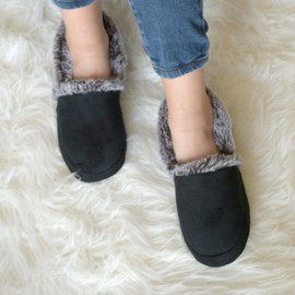 isotoner Women's Memory Foam Microsuede A Line ECO Comfort Recycled Slippers