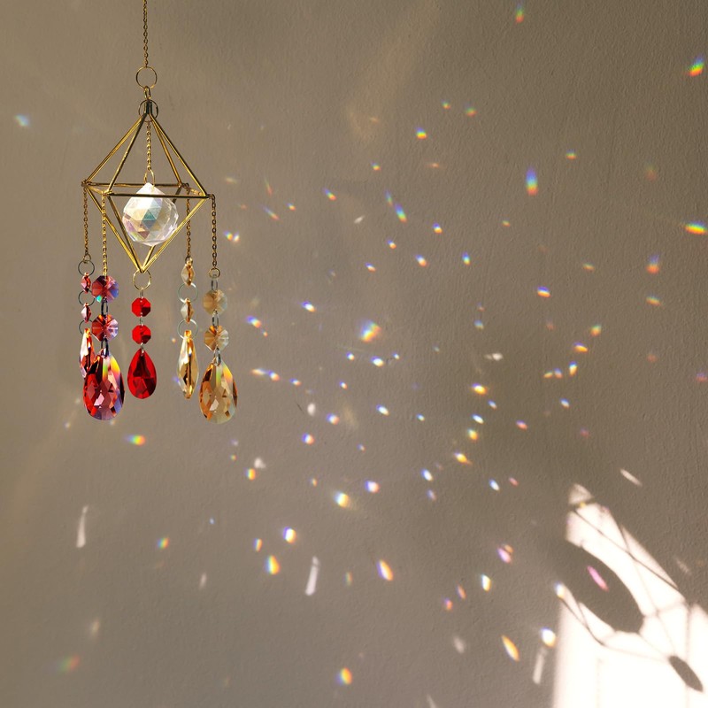 PATIKIL Teardrop Crystal Chandelier Pendants Beads, 10 Pack 60mm Length