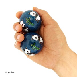 Top Chi Panda Baoding Balls with Bamboo Stand (Large 2 Inch)