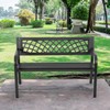 Garden Bench,Outdoor Benches,Iron Steel Frame Patio Bench with Mesh Pattern