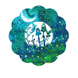 CIM Metal Wind Chime - Rainbow Fairytail Forest - 250 mm - Smooth-Rotating Wind Mobile with Brilliant Colours - Includes Suspension - Attractive Room Window and Garden Decoration - Gift Idea