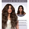 SISICLOUD 13x4 Synthetic Lace Front Wig Long Wavy Dark Brown