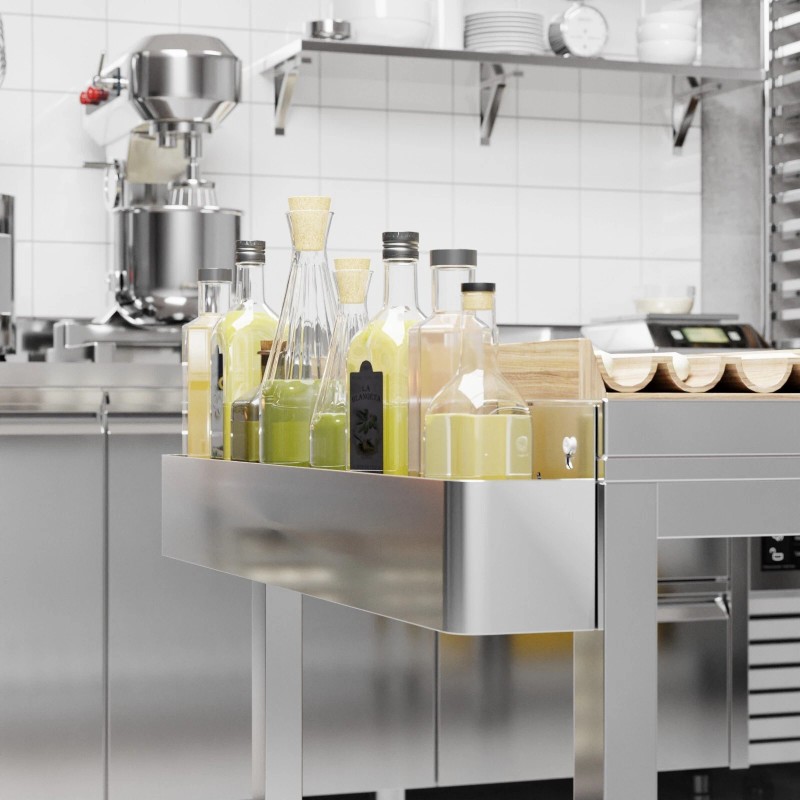 AmGood 32 in. Single Tier Stainless Steel Speed Rail Rack