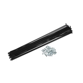 INFINAUTO 36 Pcs 14G J Bend 280mm x 2mm Bike Bicycle Spokes with Nipples Steel Black Stylish Design