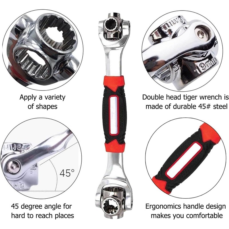 THJOPOKEEL 52 in 1 Multifunctional Spanner with 360 Degree Rotating