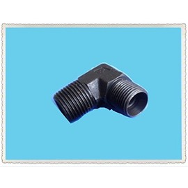 Hydraulic Fitting Pipe to Metric 1/8" NPT Male to M12 x 1.25 M12X1.25 Male H Type 90 Degree Elbow Black Steel