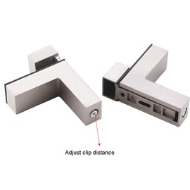 Bestgle 4 Pcs Adjustable Wood Glass Shelf Brackets Zinc Alloy Shelf Support Clamp Holder Corner Brace Easy to Install and Great Adjustment for Glass Securing, Fit for 5-30MM Thickness