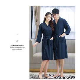 Light and cool bathrobe shower robe summer robe waffle hotel pajamas, men_white waffle robewhite waffle robe / 가볍고 시원한 목욕가운 샤워가운 여름 가운 와플 호텔 잠옷, 남성남성_화이트 와플가운화이트 와플가운