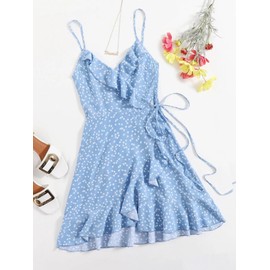 Heart Dress,Sleeveless Dress for Women,Cami Dress,Spaghetti Strap Summer Dress,Short Dresses for Women,Size Large,Color Babyblue