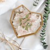 Flip Love Heart Shaped Geometric Glass Jewelry Box Glass Ring